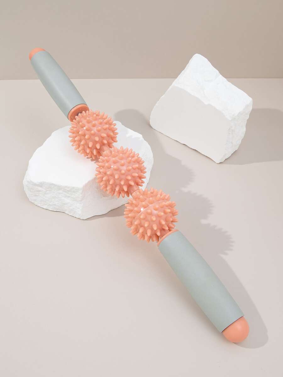 1pc Two Tone Ball Decor Fitness Massager - Multicolor - View 1