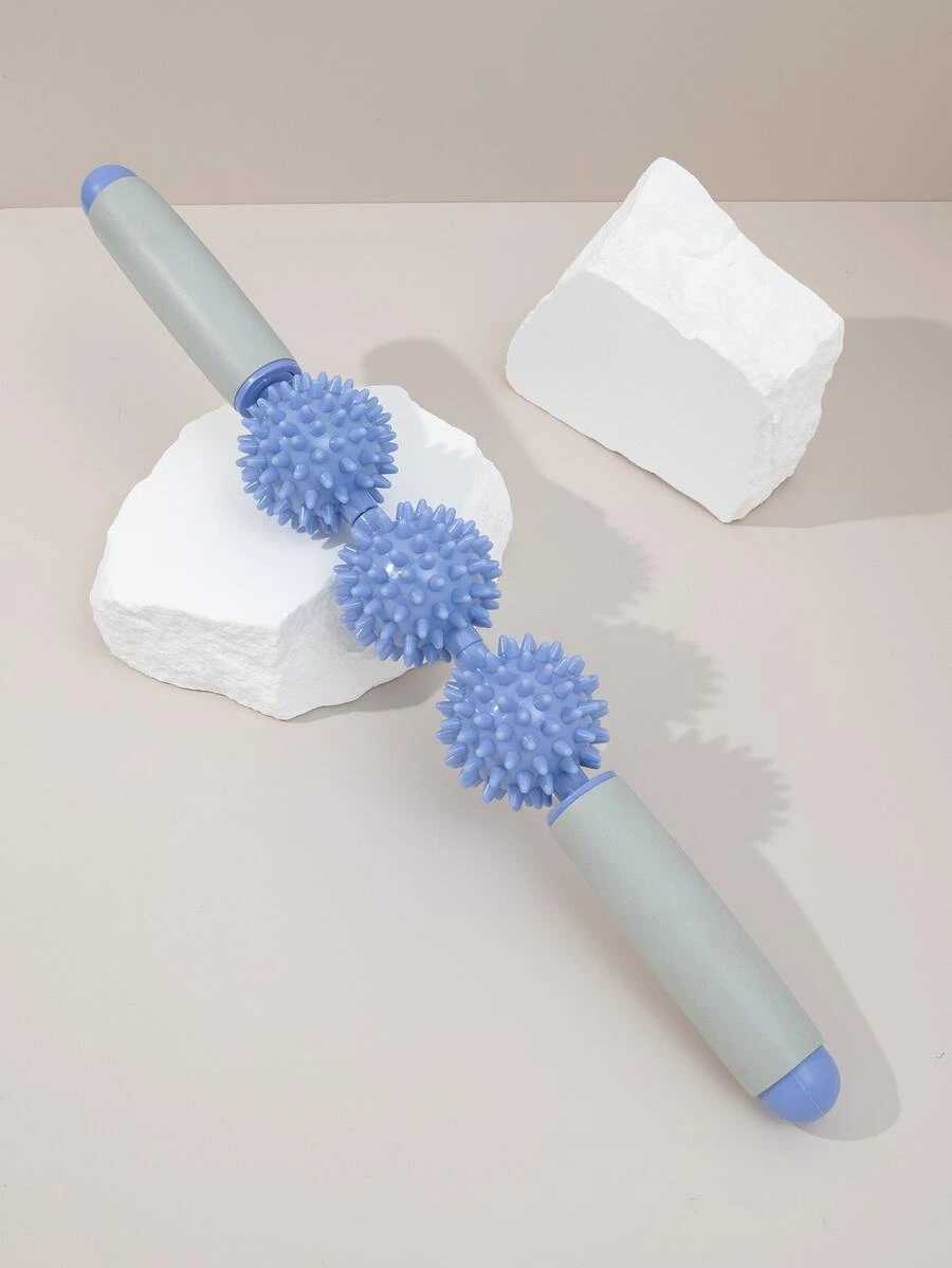 1pc Two Tone Ball Decor Fitness Massager - Multicolor - View 1