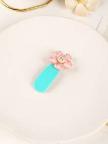 1入組小女童花朵裝飾可愛髮夾適用於頭髮裝飾用品