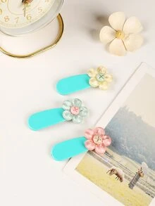 1入組小女童花朵裝飾可愛髮夾適用於頭髮裝飾用品