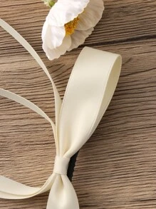 2pcs Toddler Girls Bow Decor Fashion Alligator Hair Clip For Hair Decoration - Beige - View 3