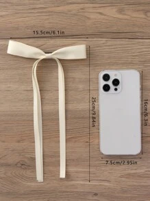 2pcs Toddler Girls Bow Decor Fashion Alligator Hair Clip For Hair Decoration - Beige - View 5