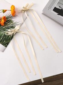 2入組小女童蝴蝶結裝飾時尚鴨嘴夾適用於頭髮裝飾用品