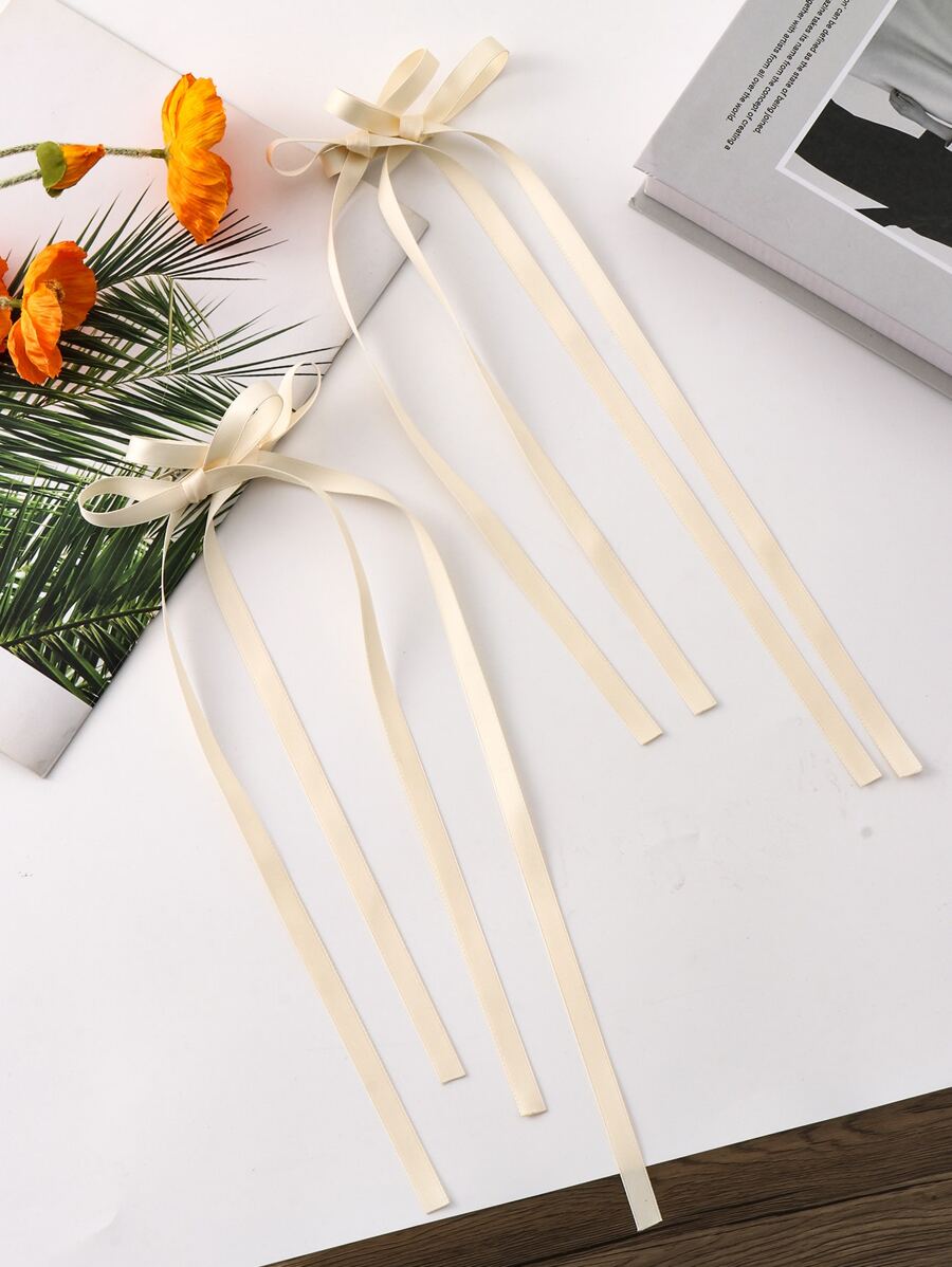 2入組小女童蝴蝶結裝飾時尚鴨嘴夾適用於頭髮裝飾用品