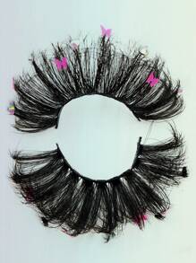 Asiteo 25 毫米水钻蝴蝶闪光装饰浓密假睫毛，适合派对和舞会 - 黑色 - 查看 7