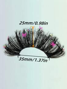 Asiteo 25 毫米水钻蝴蝶闪光装饰浓密假睫毛，适合派对和舞会 - 黑色 - 查看 8