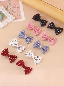 10入組小女童蝴蝶結裝飾時尚鴨嘴夾適用於頭髮裝飾用品