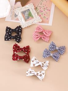 10入組小女童蝴蝶結裝飾時尚鴨嘴夾適用於頭髮裝飾用品