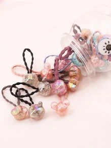 20入組小女童兔子和星形裝飾可愛髮圈適用於頭髮裝飾用品