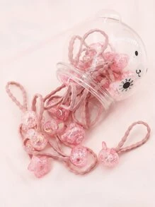 20pcs Toddler Girls Rabbit & Star Decor Cute Hair Tie For Hair Decoration - Pink - View 1