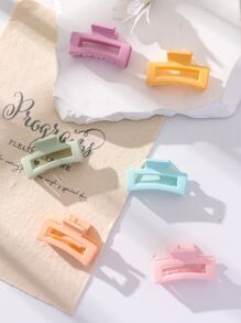 6入組小女童矩形時尚髮爪適用於頭髮裝飾用品