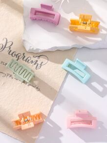 6入組小女童矩形時尚髮爪適用於頭髮裝飾用品