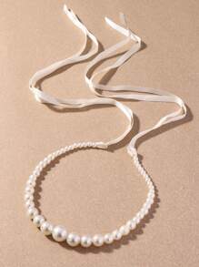 1入組女孩人造珍珠裝飾優雅髮帶適用於頭髮裝飾用品