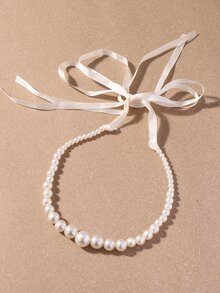 1入組女孩人造珍珠裝飾優雅髮帶適用於頭髮裝飾用品