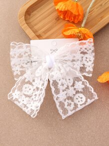 1入組小女童蝴蝶結裝飾時尚彈簧夾適用於頭髮裝飾用品