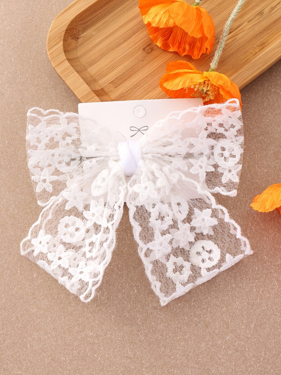 1入組小女童蝴蝶結裝飾時尚彈簧夾適用於頭髮裝飾用品