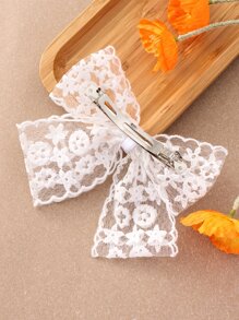 1入組小女童蝴蝶結裝飾時尚彈簧夾適用於頭髮裝飾用品