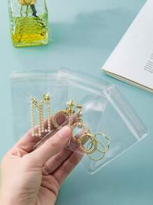 20pcs Minimalist Jewelry Storage Bags Dust-Proof Pvc Anti-Oxidation Ring Earrings Jewelry Organizer Transparent Dust-Proof Storage Bag Jewelry Storage Book For Ring Necklace Bracelets Stud Makeup Bag Make Up Accessories Travel Essentials Travel Organizer For Beach Summer Vacation Back To School - Clear - View 1