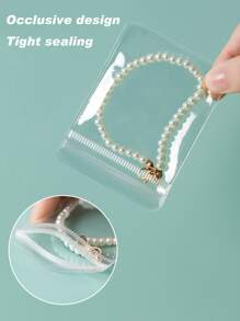 20pcs Minimalist Jewelry Storage Bags Dust-Proof Pvc Anti-Oxidation Ring Earrings Jewelry Organizer Transparent Dust-Proof Storage Bag Jewelry Storage Book For Ring Necklace Bracelets Stud Makeup Bag Make Up Accessories Travel Essentials Travel Organizer For Beach Summer Vacation Back To School - Clear - View 3