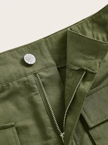 SHEIN ICON 翻蓋口袋工裝裙