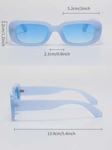 3 件装复古矩形塑料时尚眼镜，男女经典时尚眼镜，户外旅行海滩度假休闲配饰 - 彩色 - 查看 4