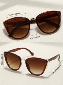 一副猫眼形太阳镜，男女通用，适合度假、旅行、节日装扮、运动风、电子音乐节、夏季配饰、海滩、家庭出游、高尔夫、徒步、驾驶、户外活动、休闲装扮、节日氛围、优雅装扮、街头风配饰、运动、派对、街头风、钓鱼、假期、户外活动、度假