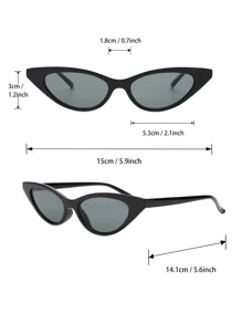 4 pares de gafas de sol ojo gato protección UV tonos negros - Gris - Ver 4