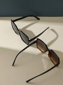 2 chiếc kính thời trang trang trí bằng nhựa hình vuông dành cho nữ - Nhiều màu - Xem 4