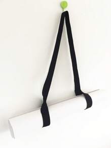1pc Plain Yoga Mat Strap - Black - View 1