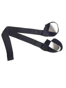 1pc Plain Yoga Mat Strap - Black - View 2