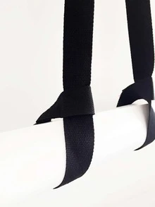 1pc Plain Yoga Mat Strap - Black - View 4