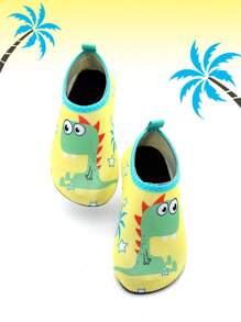 男孩卡通圖案一腳蹬滌綸圓頭運動鞋 - 彩色 - 查看 1