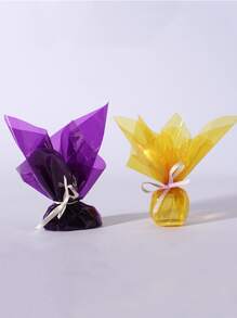 80pcs Mixed Color Cellophane, Modern Plastic Gift Wrap Paper For Party - Multicolor - View 3