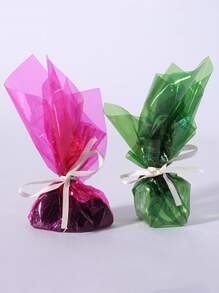 80pcs Mixed Color Cellophane, Modern Plastic Gift Wrap Paper For Party - Multicolor - View 6