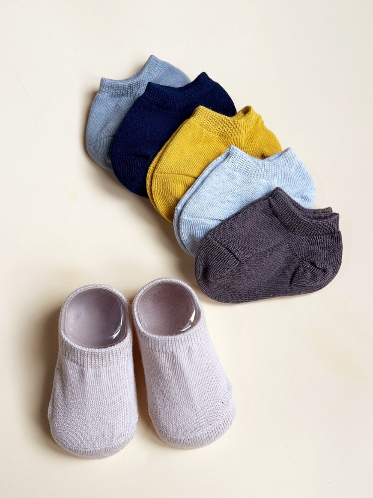 6pairs Baby Solid Socks - Multicolor - View 2