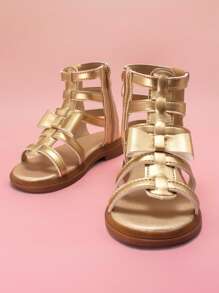 Cô gái nơ trang trí dép đấu sĩ kim loại cho ngoài trời - Vàng - Xem 1