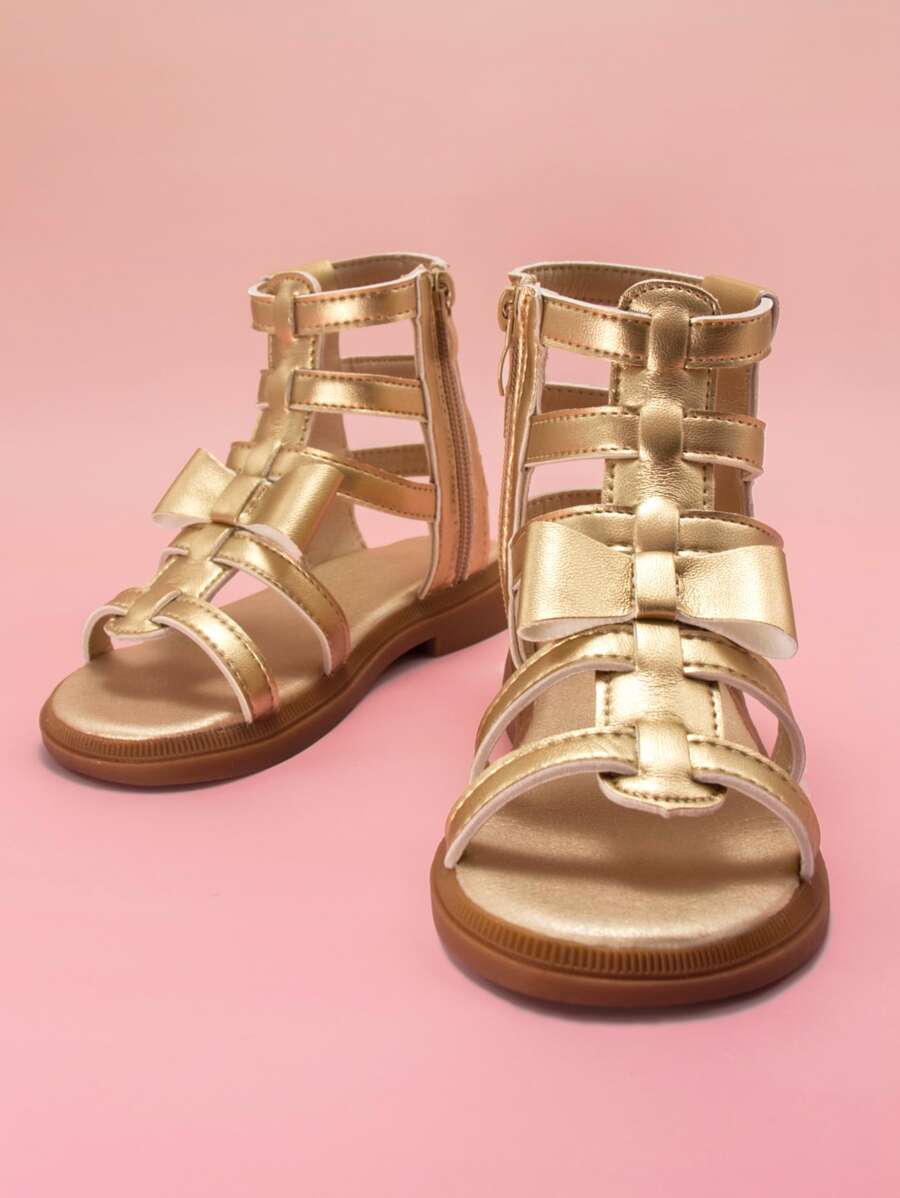 Cô gái nơ trang trí dép đấu sĩ kim loại cho ngoài trời - Vàng - Xem 1