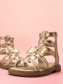 Cô gái nơ trang trí dép đấu sĩ kim loại cho ngoài trời - Vàng - Xem 2