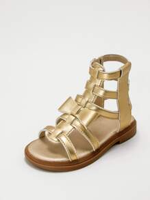 Cô gái nơ trang trí dép đấu sĩ kim loại cho ngoài trời - Vàng - Xem 7