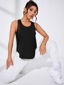 SHEIN Sport Studio Sport Tank Top mit Buchstaben Grafik, Mesh,