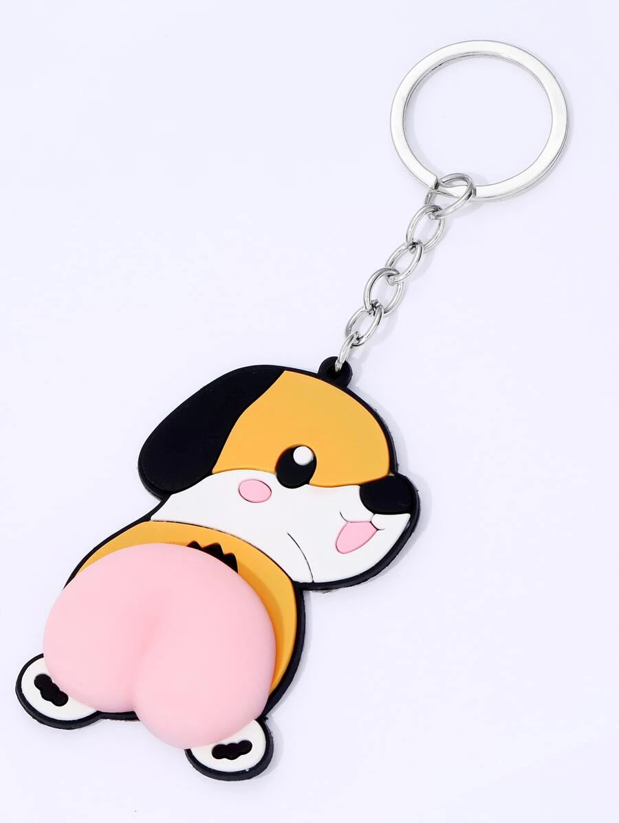 1pc Women Cartoon Dog Fidget Toy Charm Creative Keychain - Multicolor - View 1