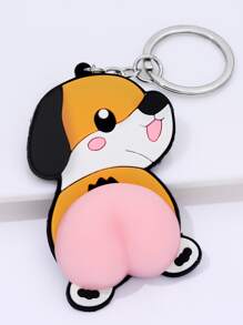 1pc Women Cartoon Dog Fidget Toy Charm Creative Keychain - Multicolor - View 2