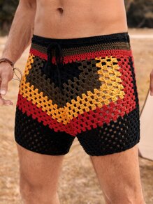 Manfinity RSRT Quần Short Nam Dây kéo Khối Màu Giải trí - Nhiều màu - Xem 3