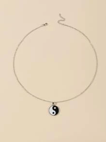 Yin & Yang Charm Necklace - Multicolor - View 3