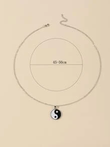 Yin & Yang Charm Necklace - Multicolor - View 4