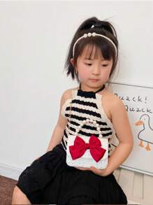 Túi xách trẻ em nơ dễ thương, dây xích đa năng, túi đeo chéo công chúa nhỏ, túi vuông nhỏ xinh xắn cho bé gái, túi đeo vai mini - Nhiều màu - Xem 5