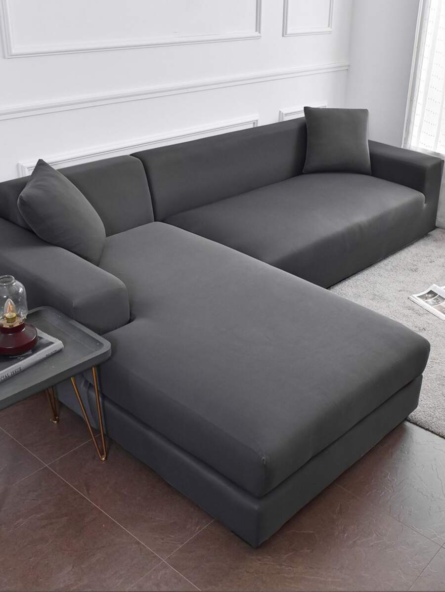1 Bọc Ghế Sofa Trơn, Bọc Ghế Sofa Hiện Đại Co Giãn Bọc Ghế Sofa Cho Gia Đình - Màu xám đen - Xem 1