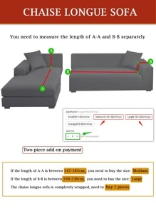 1 Bọc Ghế Sofa Trơn, Bọc Ghế Sofa Hiện Đại Co Giãn Bọc Ghế Sofa Cho Gia Đình - Màu xám đen - Xem 3