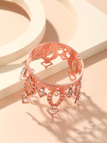 1入組女士水鑽時尚婚禮皇冠適合婚禮派對 - 玫瑰金 - 查看 2