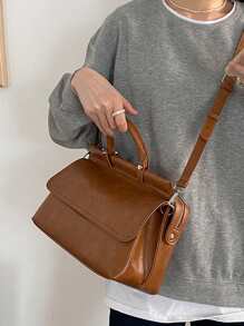 Minimalist Square Bag Vintage - Brown - View 1